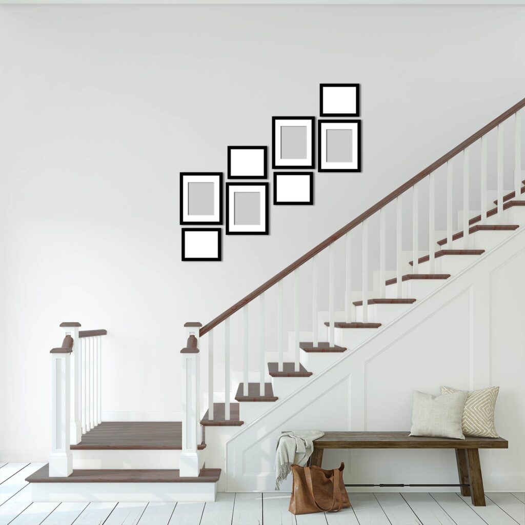 planning a gallery wall up a staircase | Lisa Maco DC family photographer