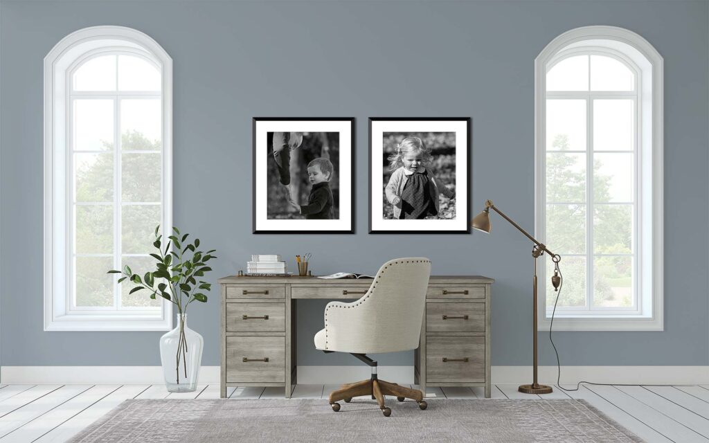 two of your favorite family photos hung in your home office | Lisa Maco Photography